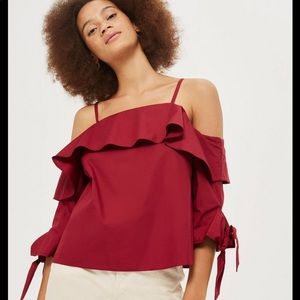 Burgundy Cold Shoulder top